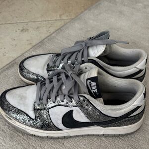 Nike Gray and White Glitter Sneakers